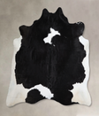 Black and White XX-Large Brazilian Cowhide Rug 7'2"H x 7'3"W #A43598 by Hudson Hides