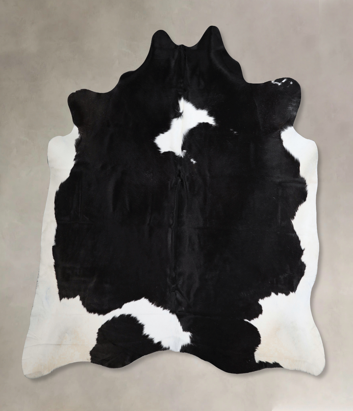 Black and White XX-Large Brazilian Cowhide Rug 7'2"H x 7'3"W #A43598 by Hudson Hides