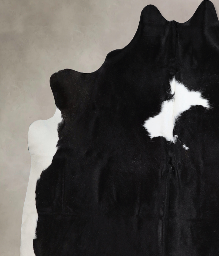 Black and White XX-Large Brazilian Cowhide Rug 7'2"H x 7'3"W #A43598 by Hudson Hides