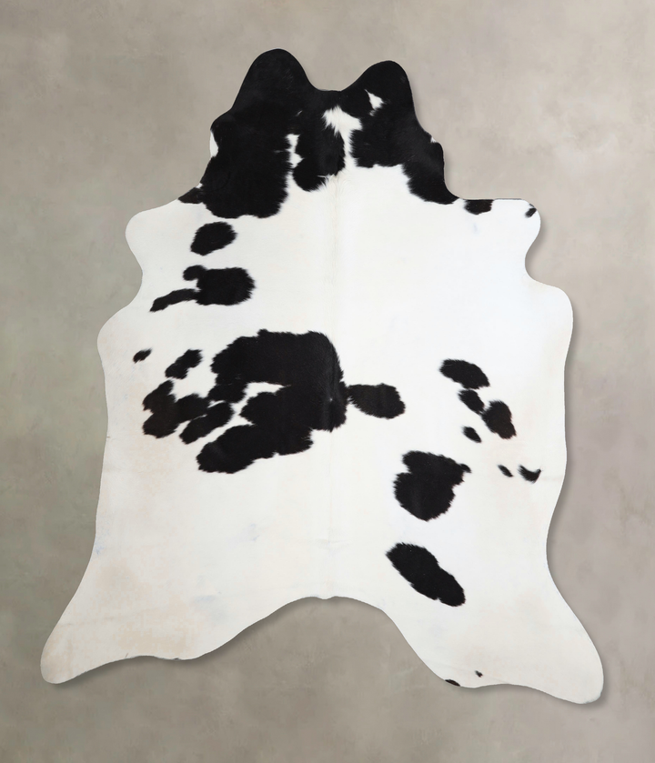 Black and White X-Large Brazilian Cowhide Rug 7'1"H x 6'7"W #A43601 by Hudson Hides