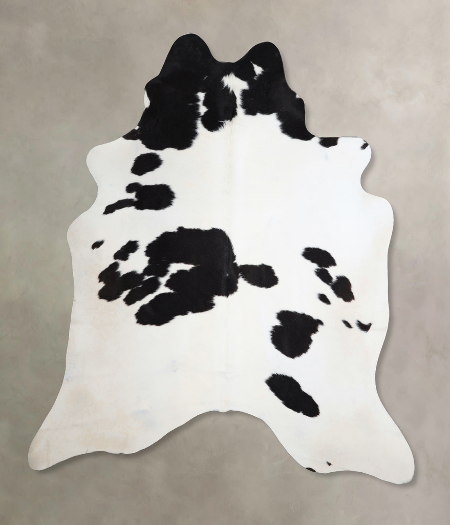 Black and White X-Large Brazilian Cowhide Rug 7'1"H x 6'7"W #A43601 by Hudson Hides