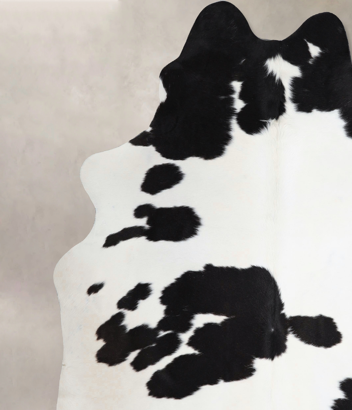 Black and White X-Large Brazilian Cowhide Rug 7'1"H x 6'7"W #A43601 by Hudson Hides