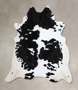 Black and White XX-Large Brazilian Cowhide Rug 7'9"H x 7'6"W #A43602 by Hudson Hides