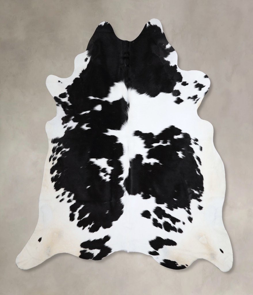 Black and White XX-Large Brazilian Cowhide Rug 7'9"H x 7'6"W #A43602 by Hudson Hides