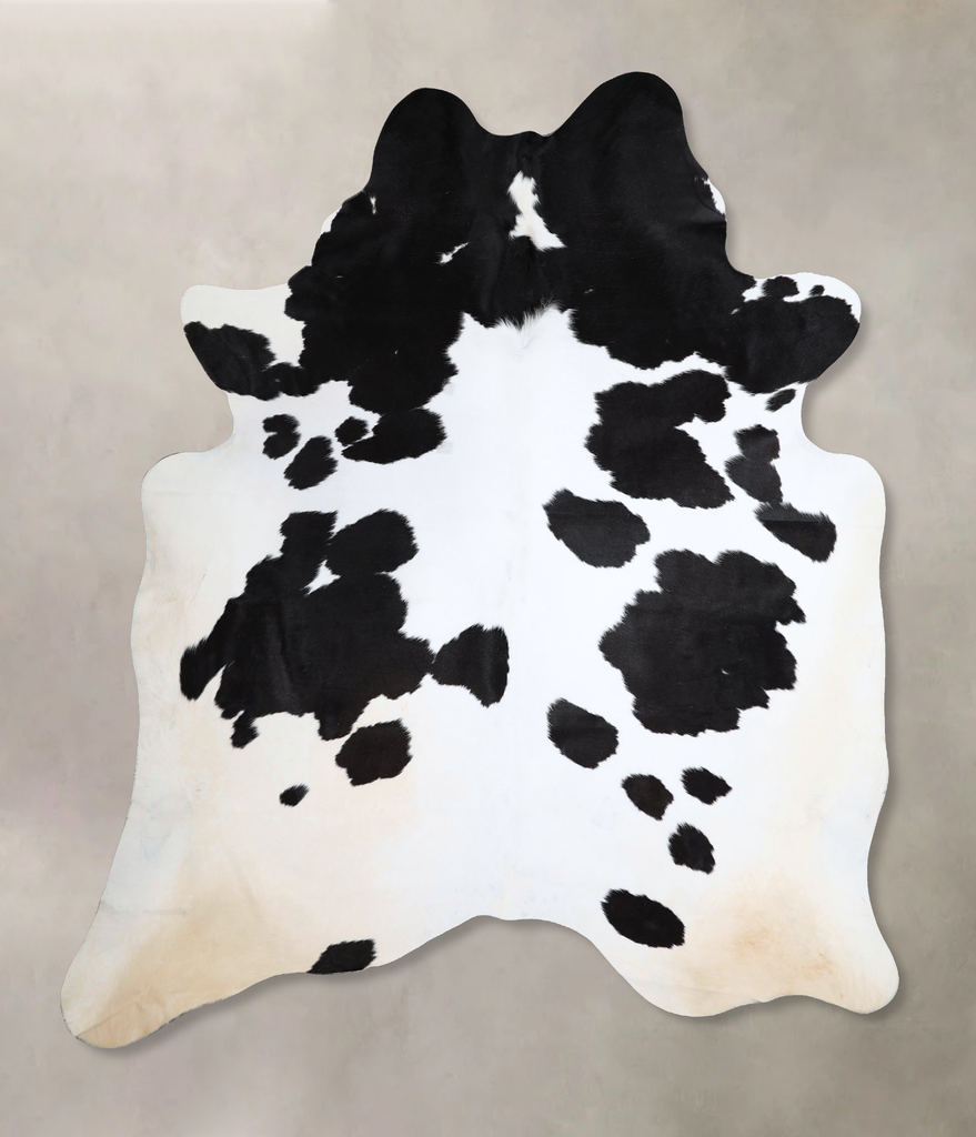 Black and White XX-Large Brazilian Cowhide Rug 7'10"H x 6'11"W #A43604 by Hudson Hides