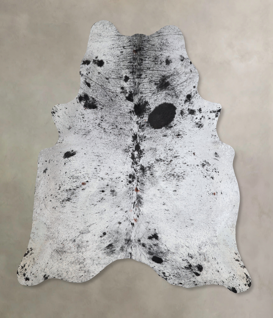 Salt and Pepper Black XX-Large Brazilian Cowhide Rug 8'0"H x 7'2"W #A43606 by Hudson Hides