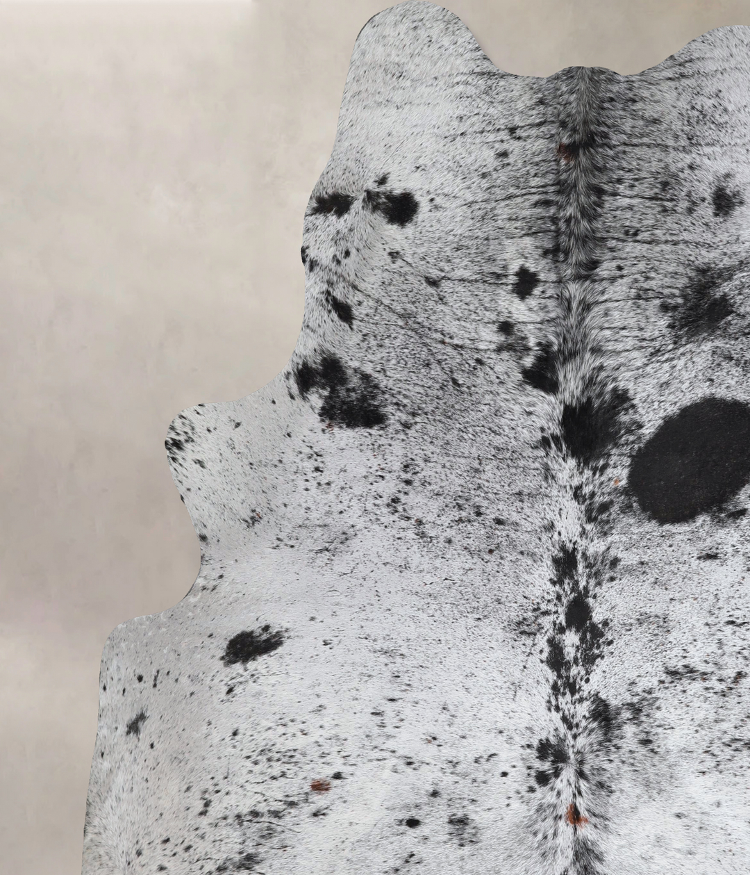 Salt and Pepper Black XX-Large Brazilian Cowhide Rug 8'0"H x 7'2"W #A4