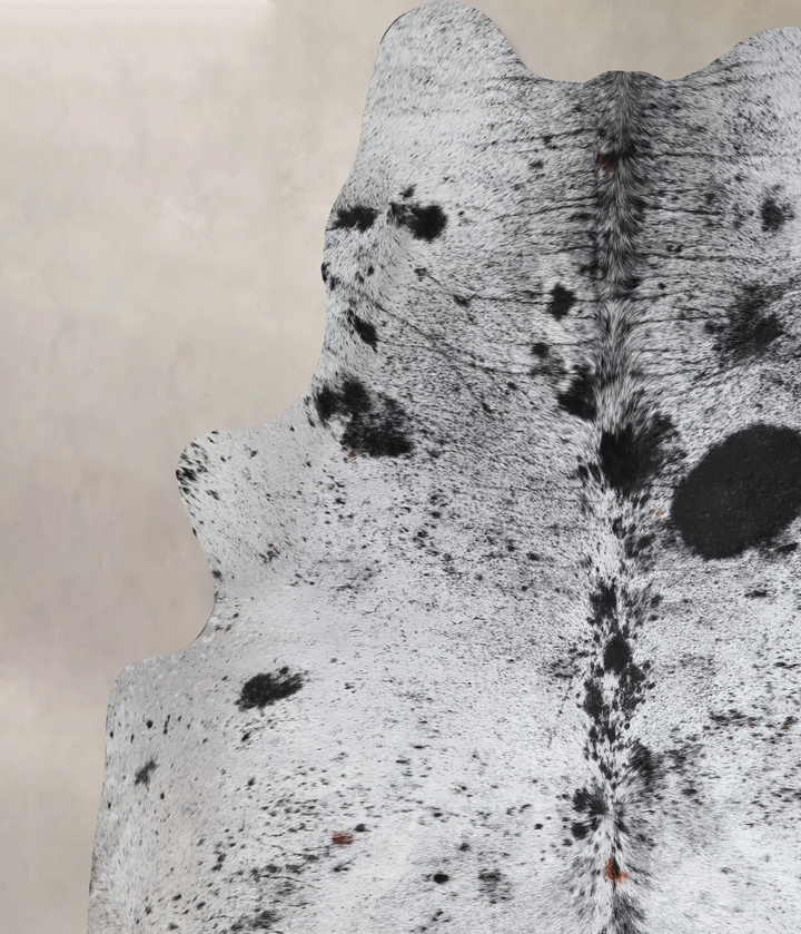 Salt and Pepper Black XX-Large Brazilian Cowhide Rug 8'0"H x 7'2"W #A43606 by Hudson Hides