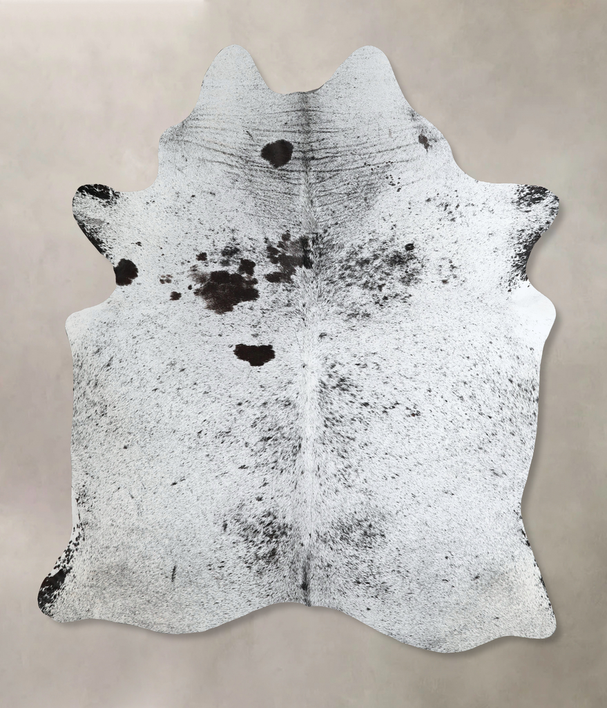 Salt and Pepper Black XX-Large Brazilian Cowhide Rug 7'10"H x 6'6"W #A43607 by Hudson Hides