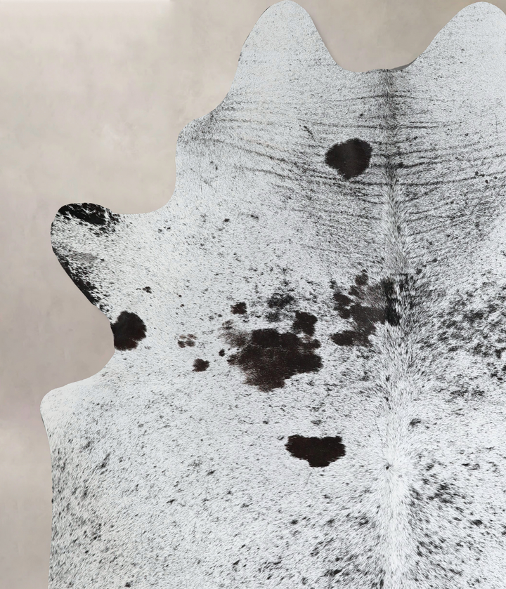 Salt and Pepper Black XX-Large Brazilian Cowhide Rug 7'10"H x 6'6"W #A43607 by Hudson Hides