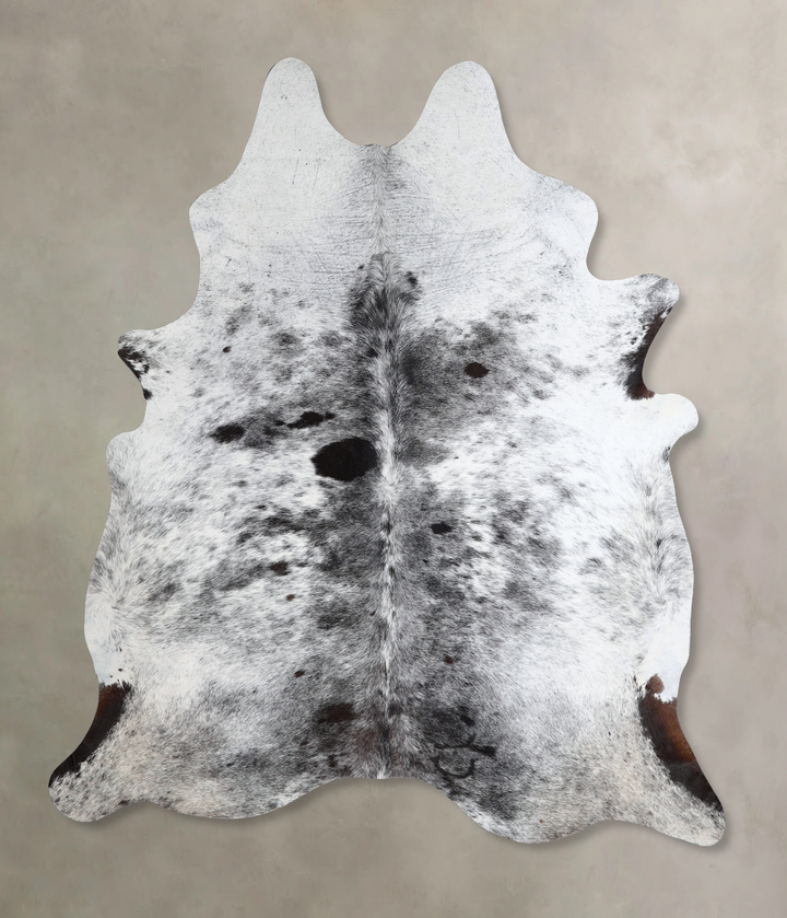 Salt and Pepper Black XX-Large Brazilian Cowhide Rug 7'10"H x 6'6"W #A43609 by Hudson Hides
