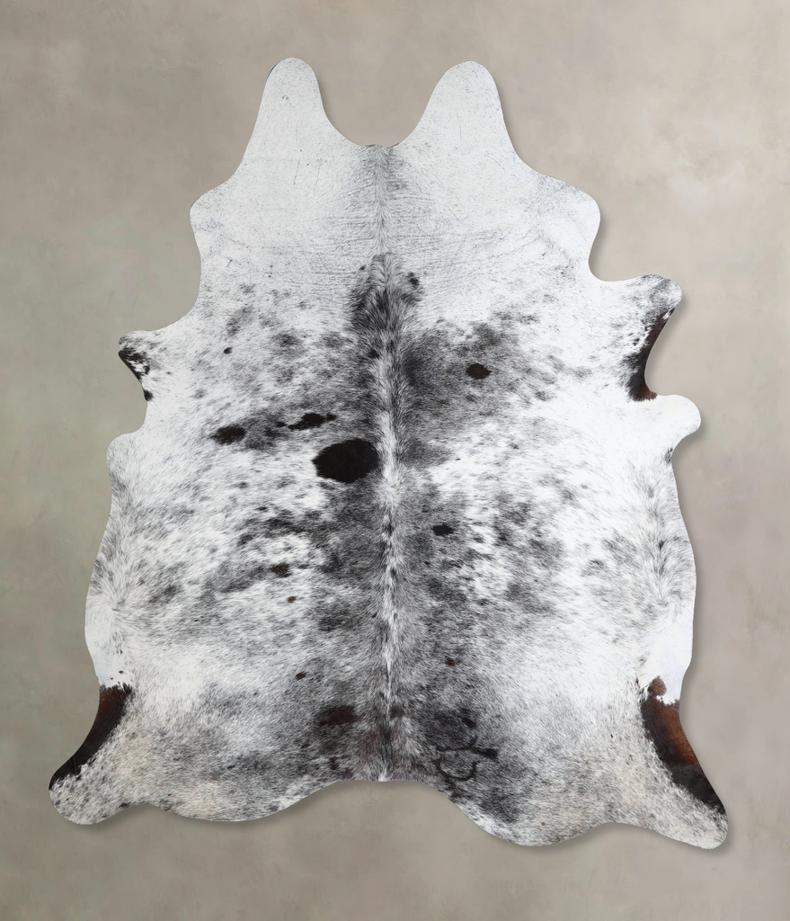 Salt and Pepper Black XX-Large Brazilian Cowhide Rug 7'10"H x 6'6"W #A43609 by Hudson Hides