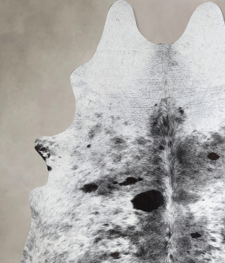 Salt and Pepper Black XX-Large Brazilian Cowhide Rug 7'10"H x 6'6"W #A43609 by Hudson Hides