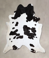 Black and White XX-Large Brazilian Cowhide Rug 7'11"H x 7'4"W #A43611 by Hudson Hides