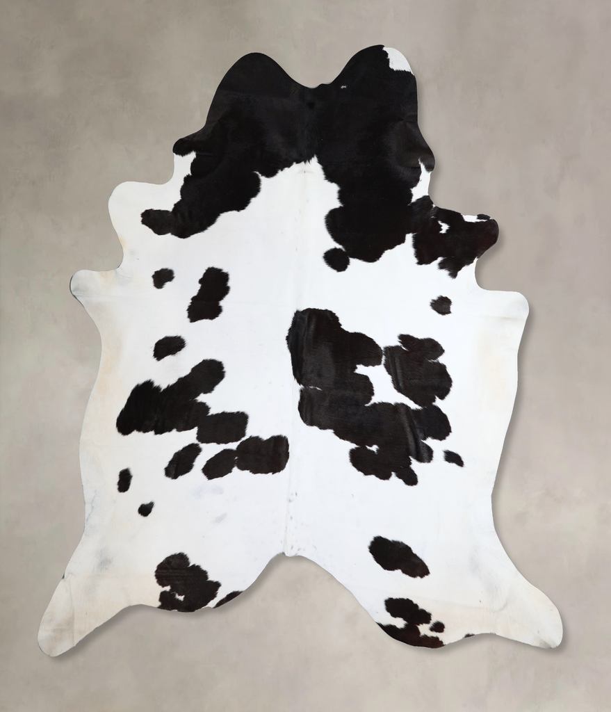 Black and White XX-Large Brazilian Cowhide Rug 7'11"H x 7'4"W #A43611 by Hudson Hides