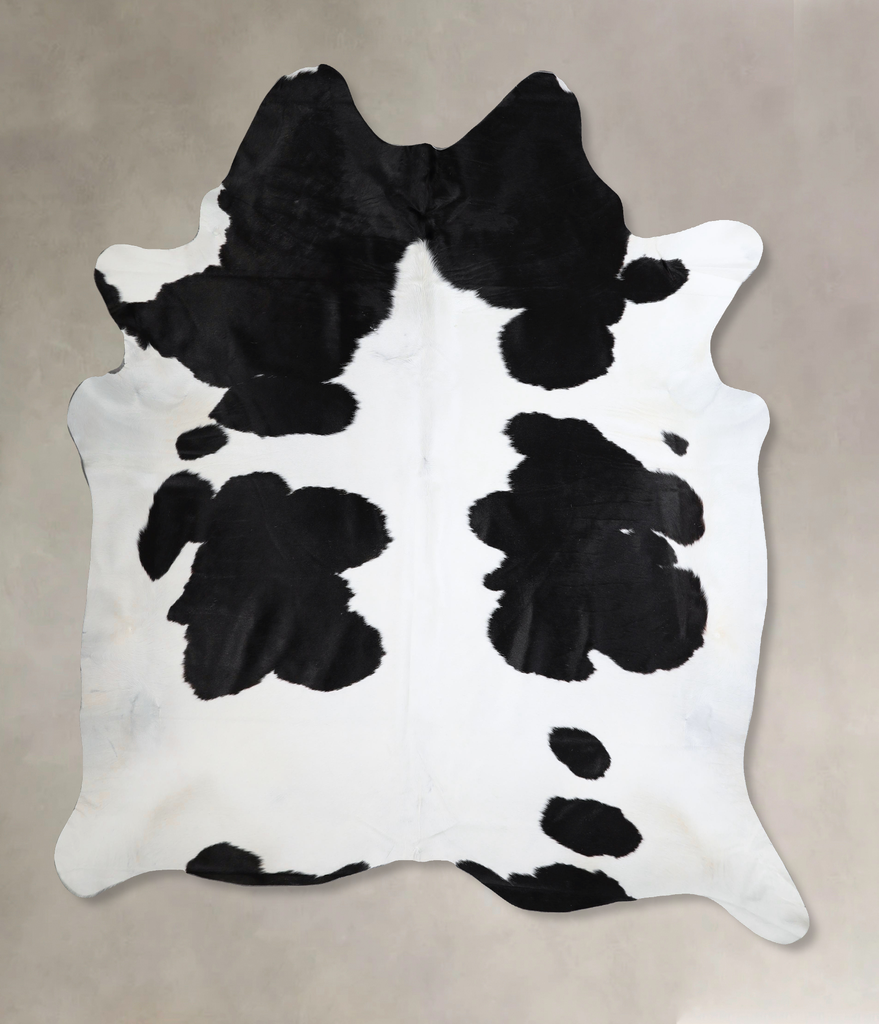 Black and White XX-Large Brazilian Cowhide Rug 7'9"H x 6'9"W #A43612 by Hudson Hides