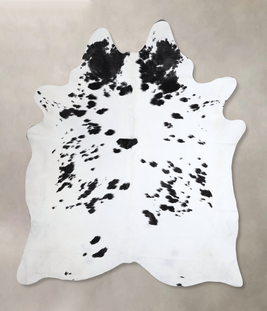 Black and White XX-Large Brazilian Cowhide Rug 7'10"H x 6'6"W #A43614 by Hudson Hides