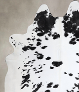 Black and White XX-Large Brazilian Cowhide Rug 7'10"H x 6'6"W #A43614 by Hudson Hides