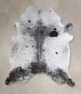 Salt and Pepper Black X-Large Brazilian Cowhide Rug 7'0"H x 6'1"W #A43626 by Hudson Hides