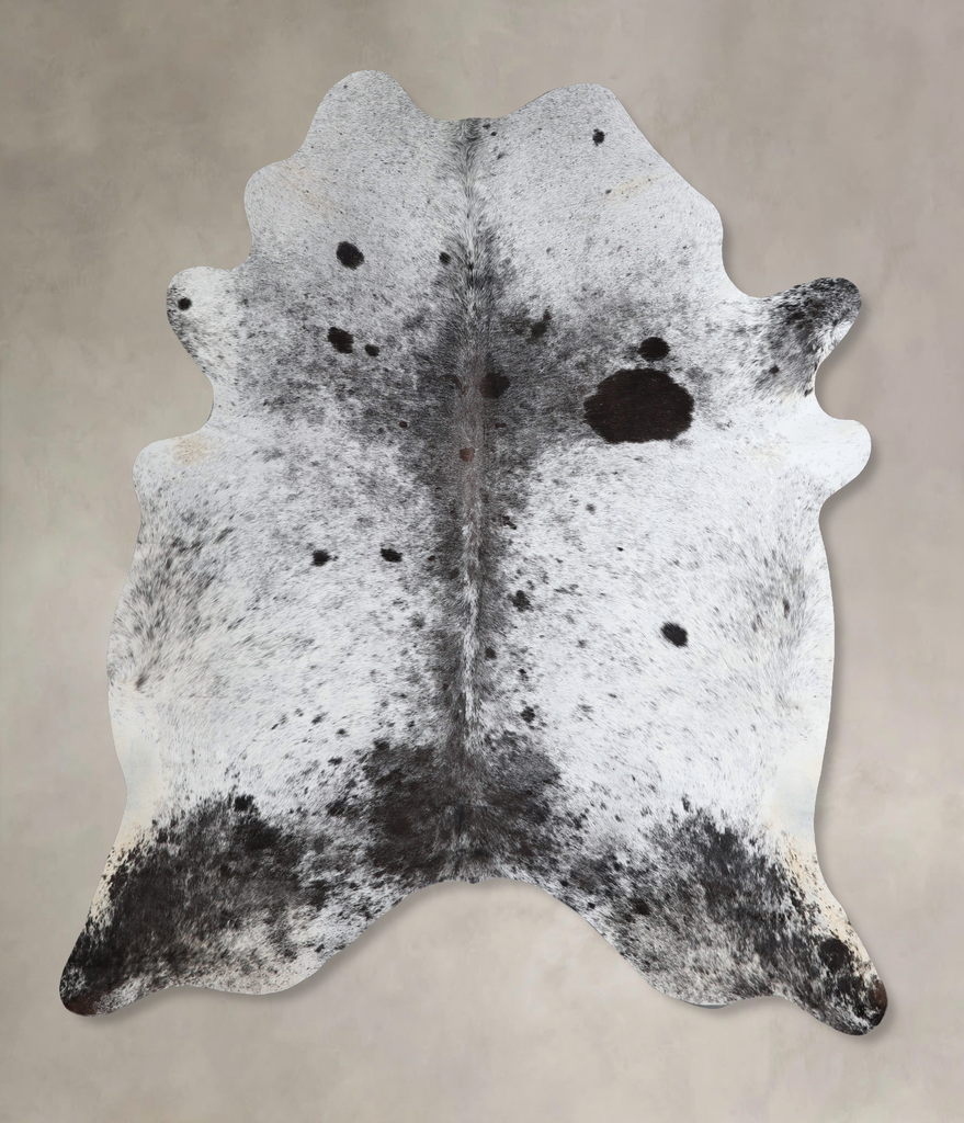 Salt and Pepper Black X-Large Brazilian Cowhide Rug 7'0"H x 6'1"W #A43626 by Hudson Hides