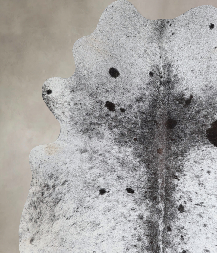 Salt and Pepper Black X-Large Brazilian Cowhide Rug 7'0"H x 6'1"W #A43626 by Hudson Hides