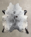 Salt and Pepper Black X-Large Brazilian Cowhide Rug 7'10"H x 6'2"W #A43628 by Hudson Hides