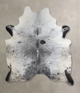 Salt and Pepper Black X-Large Brazilian Cowhide Rug 7'10"H x 6'2"W #A43628 by Hudson Hides