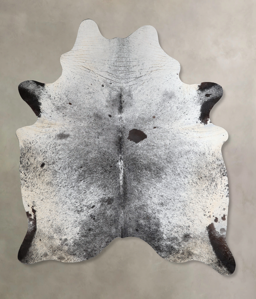 Salt and Pepper Black X-Large Brazilian Cowhide Rug 7'10"H x 6'2"W #A43628 by Hudson Hides