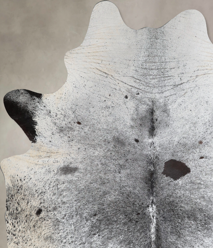 Salt and Pepper Black X-Large Brazilian Cowhide Rug 7'10"H x 6'2"W #A43628 by Hudson Hides