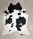 Black and White XX-Large Brazilian Cowhide Rug 8'1"H x 6'10"W #A43633 by Hudson Hides