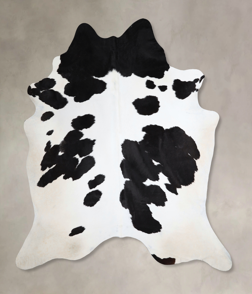 Black and White XX-Large Brazilian Cowhide Rug 8'1"H x 6'10"W #A43633 by Hudson Hides