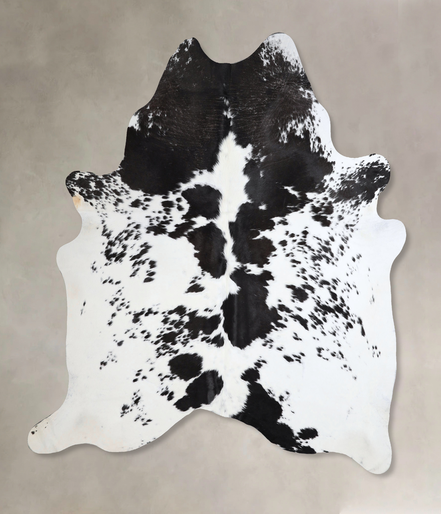 Black and White X-Large Brazilian Cowhide Rug 7'3"H x 6'5"W #A43634 by Hudson Hides