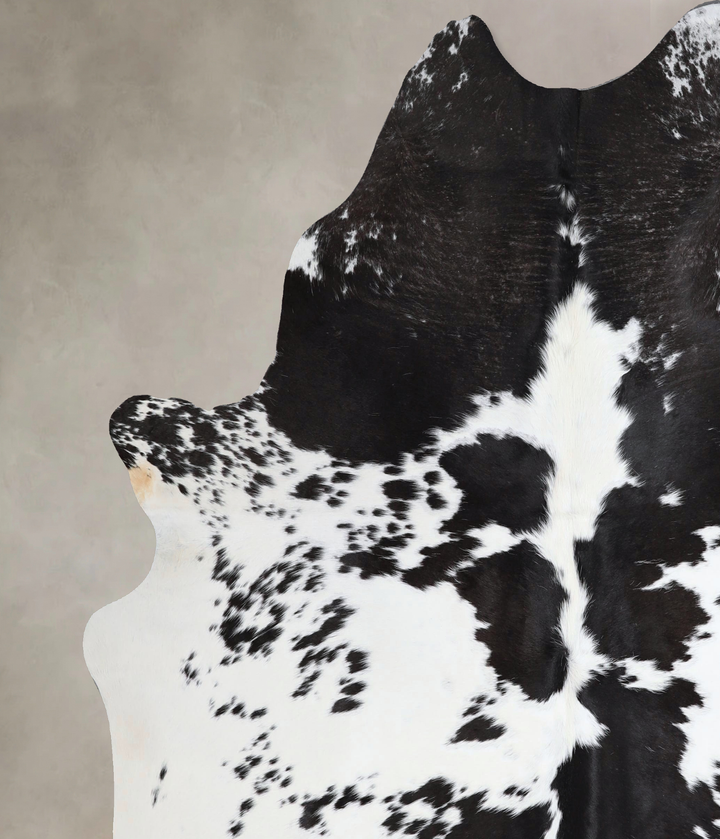 Black and White X-Large Brazilian Cowhide Rug 7'3"H x 6'5"W #A43634 by Hudson Hides