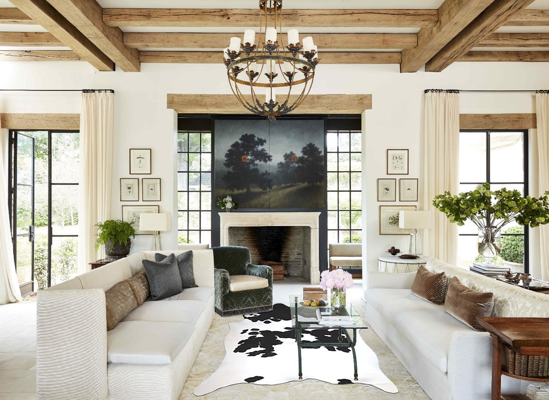 Black and White XX-Large Brazilian Cowhide Rug 8'0"H x 6'10"W #A43635 