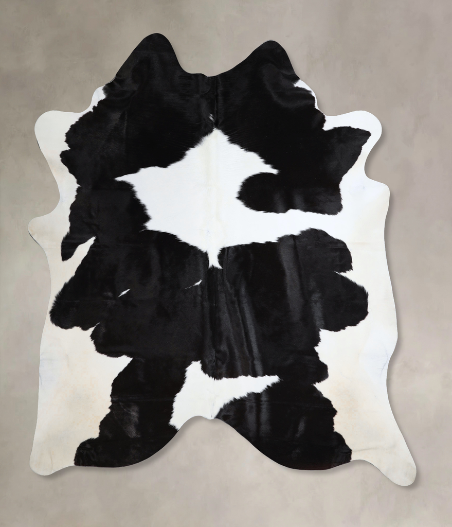 Black and White XX-Large Brazilian Cowhide Rug 8'1"H x 6'8"W #A43636 by Hudson Hides