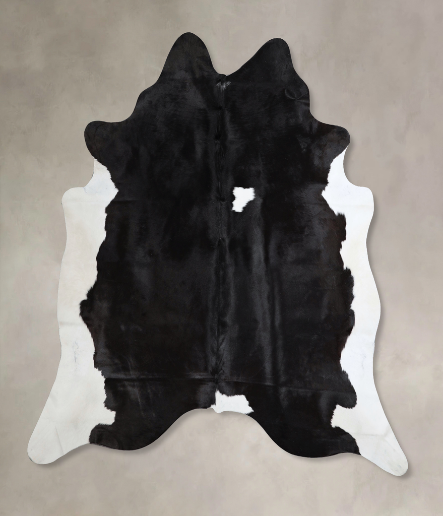 Black and White X-Large Brazilian Cowhide Rug 7'1"H x 6'10"W #A43646 by Hudson Hides