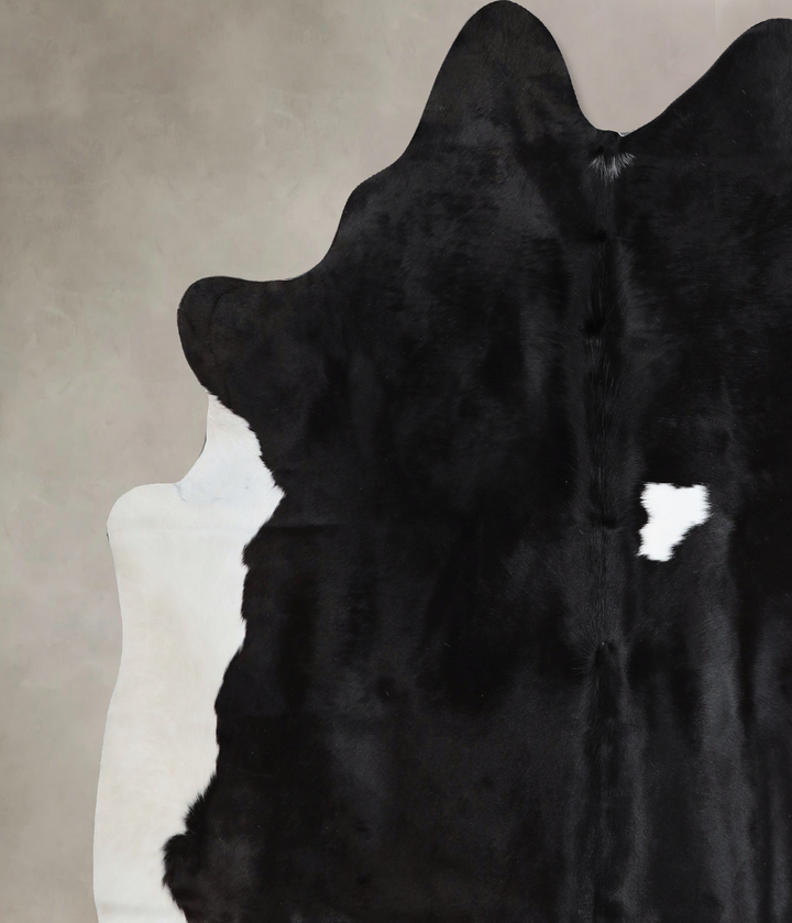 Black and White X-Large Brazilian Cowhide Rug 7'1"H x 6'10"W #A43646 by Hudson Hides