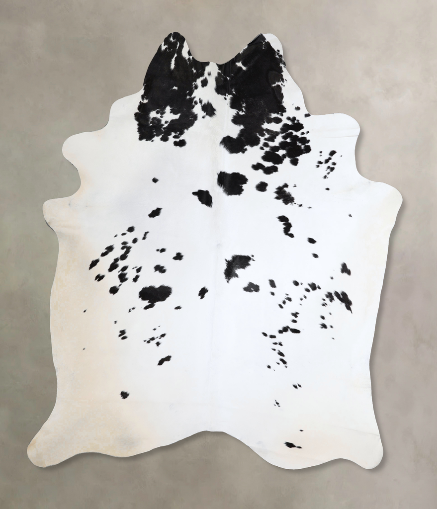 Black and White XX-Large Brazilian Cowhide Rug 8'1"H x 6'10"W #A43648 by Hudson Hides