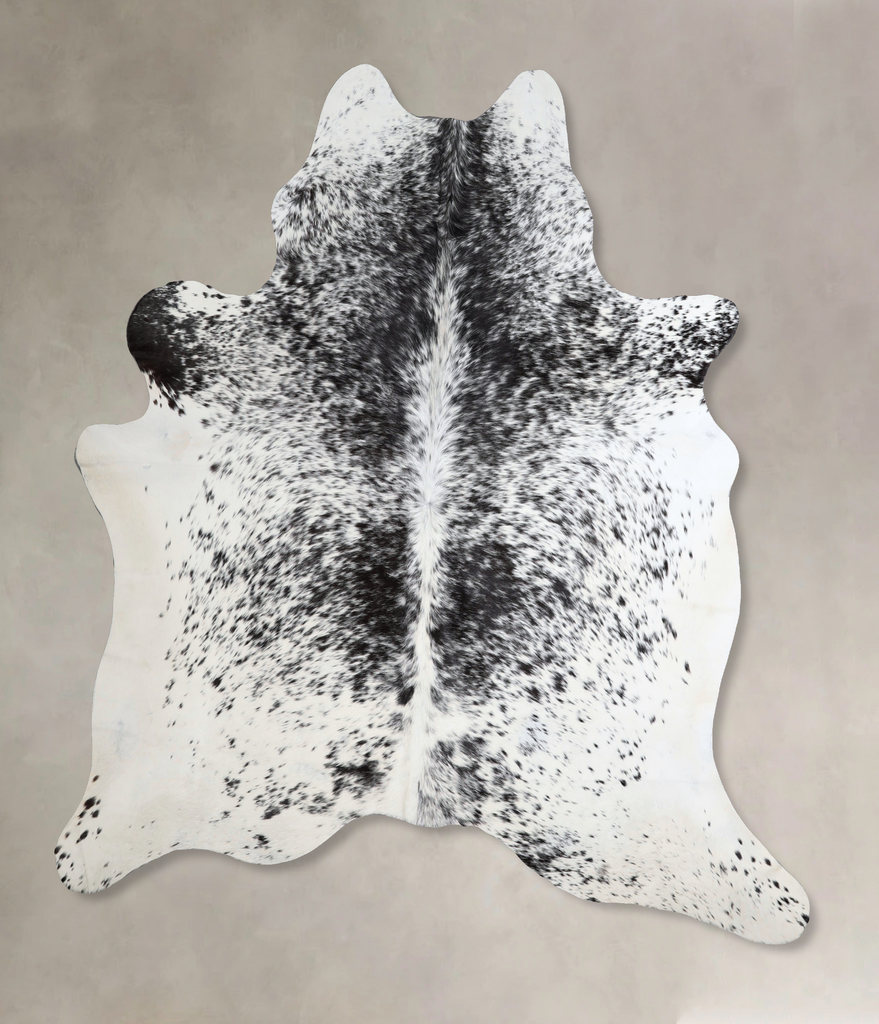 Salt and Pepper Black XX-Large Brazilian Cowhide Rug 7'9"H x 6'8"W #A43651 by Hudson Hides