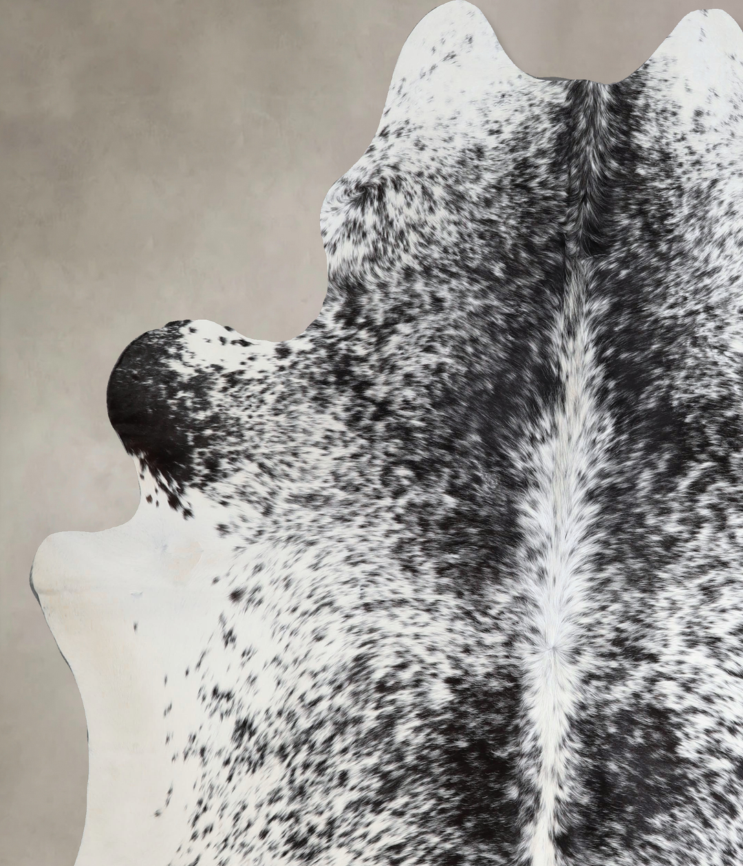 Salt and Pepper Black XX-Large Brazilian Cowhide Rug 7'9"H x 6'8"W #A4