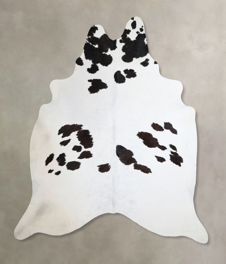Black and White XX-Large Brazilian Cowhide Rug 7'7"H x 6'10"W #A43657 by Hudson Hides