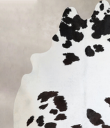Black and White XX-Large Brazilian Cowhide Rug 7'7"H x 6'10"W #A43657 by Hudson Hides