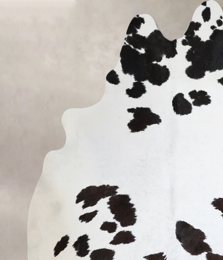 Black and White XX-Large Brazilian Cowhide Rug 7'7"H x 6'10"W #A43657 by Hudson Hides
