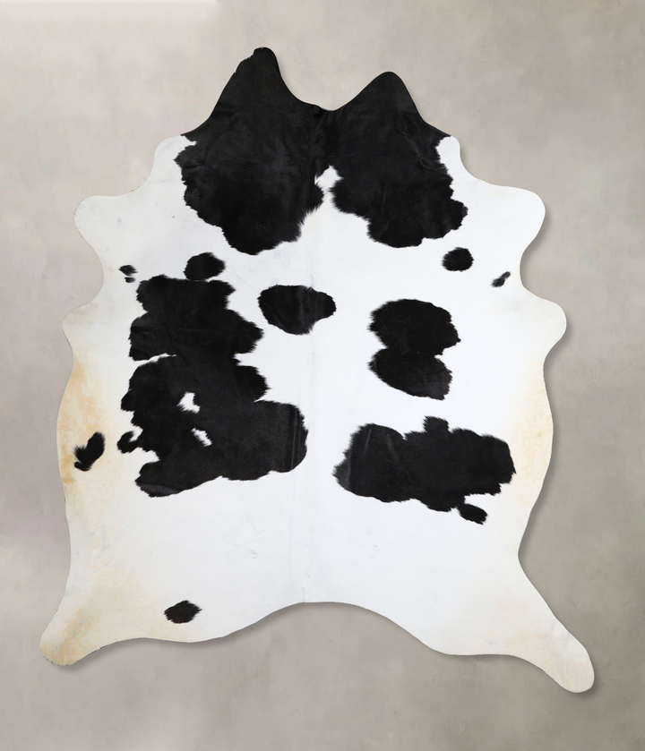 Black and White X-Large Brazilian Cowhide Rug 8'1"H x 6'1"W #A43658 by Hudson Hides