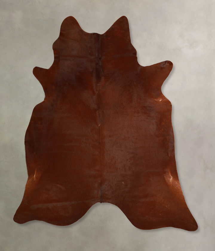 Solid Brown X-Large Brazilian Cowhide Rug 7'5"H x 6'7"W #A43665 by Hudson Hides