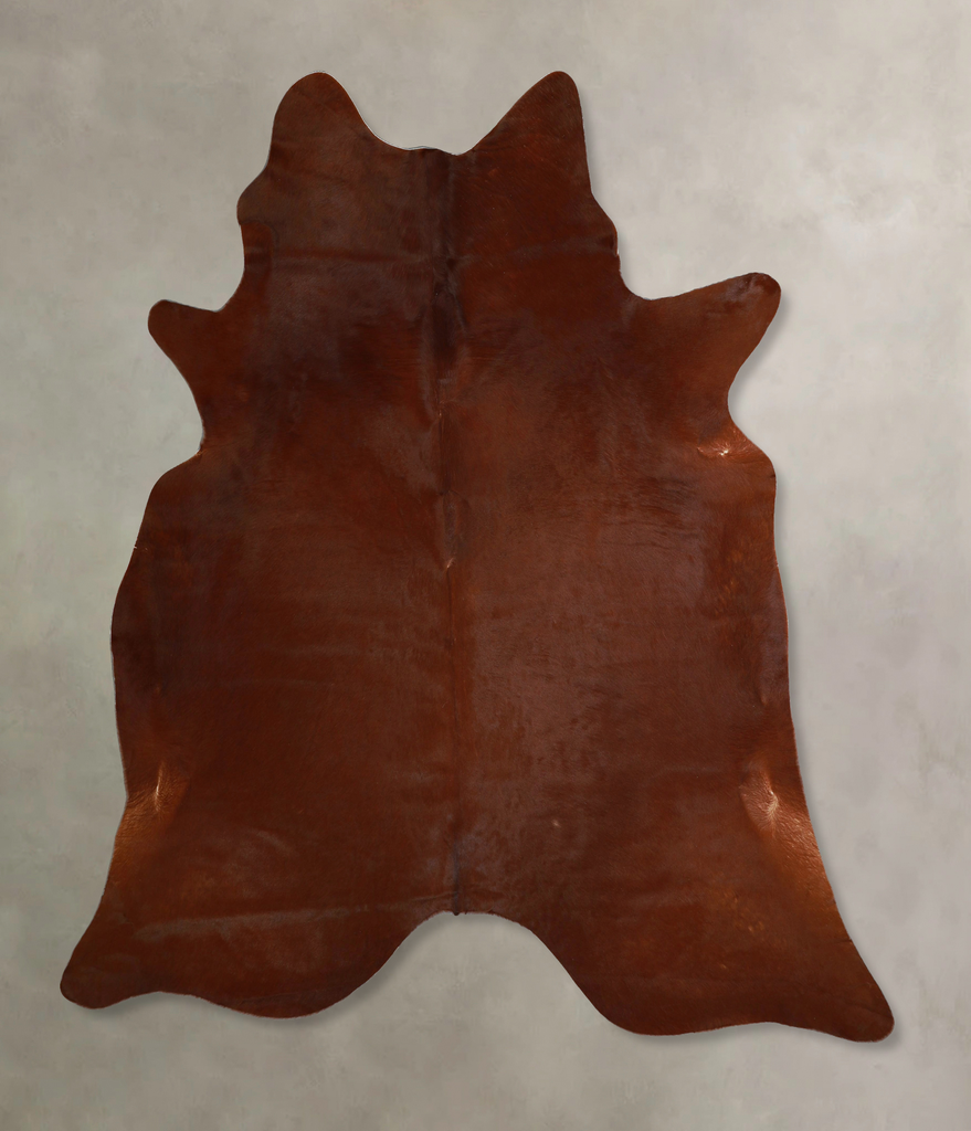 Solid Brown X-Large Brazilian Cowhide Rug 7'5"H x 6'7"W #A43665 by Hudson Hides