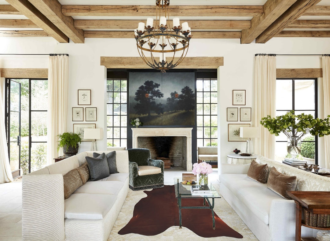 Solid Brown X-Large Brazilian Cowhide Rug 7'5"H x 6'7"W #A43665 by Hud