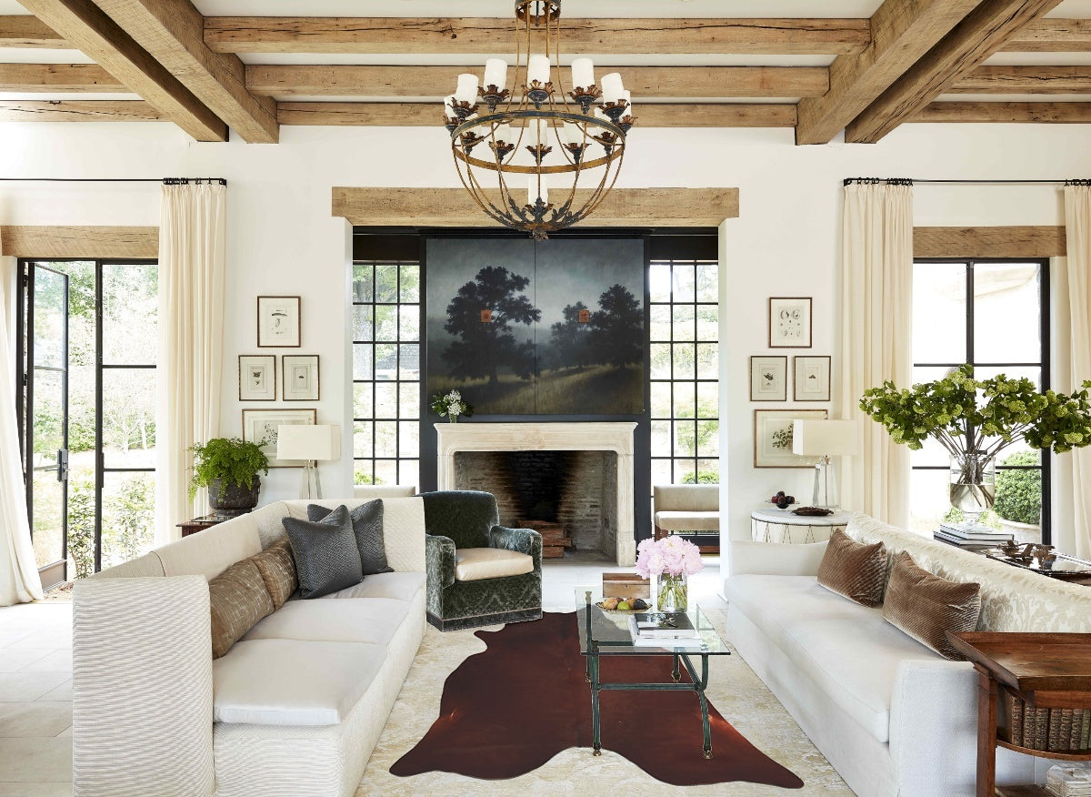 Solid Brown X-Large Brazilian Cowhide Rug 7'5"H x 6'7"W #A43665 by Hudson Hides