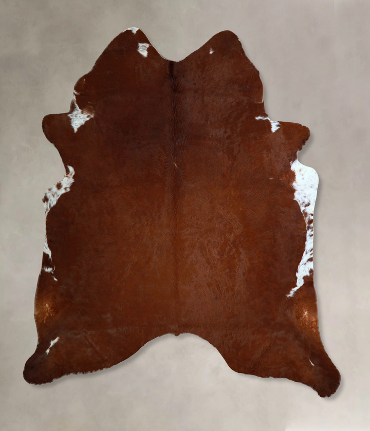 Solid Brown XX-Large Brazilian Cowhide Rug 7'8"H x 6'8"W #A43666 by Hudson Hides