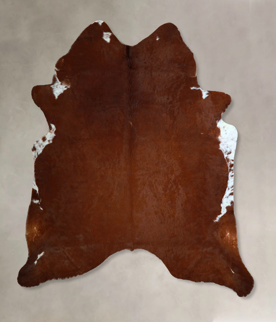 Solid Brown XX-Large Brazilian Cowhide Rug 7'8"H x 6'8"W #A43666 by Hudson Hides
